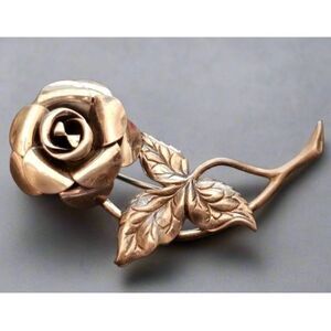Vintage Beau Sterling Rose Brooch